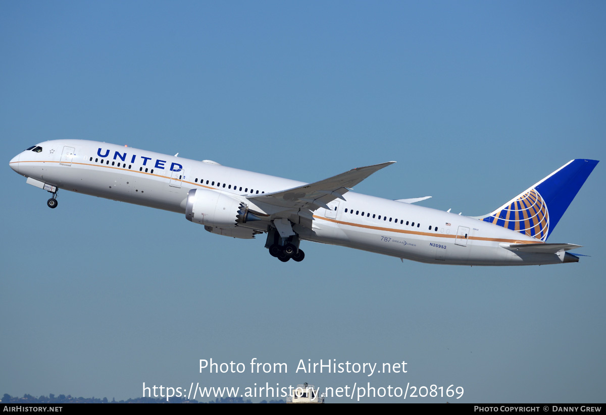 Aircraft Photo of N35953 | Boeing 787-9 Dreamliner | United Airlines | AirHistory.net #208169