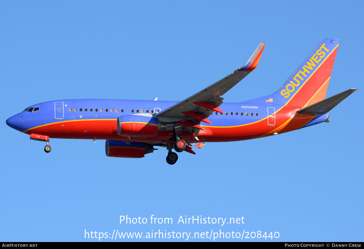 Aircraft Photo of N204WN | Boeing 737-7H4 | Southwest Airlines | AirHistory.net #208440