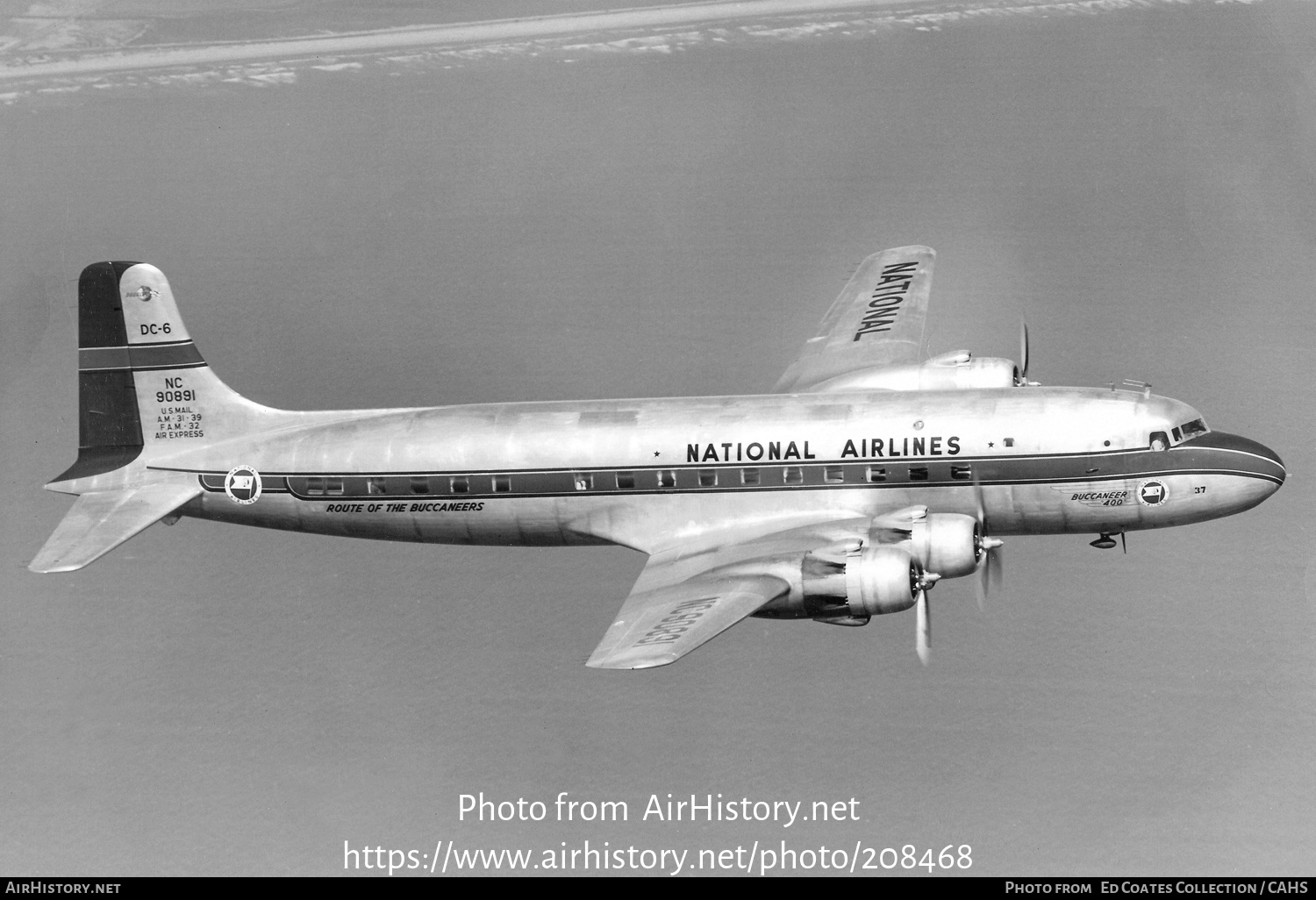 Aircraft Photo of NC90891 | Douglas DC-6 | National Airlines | AirHistory.net #208468