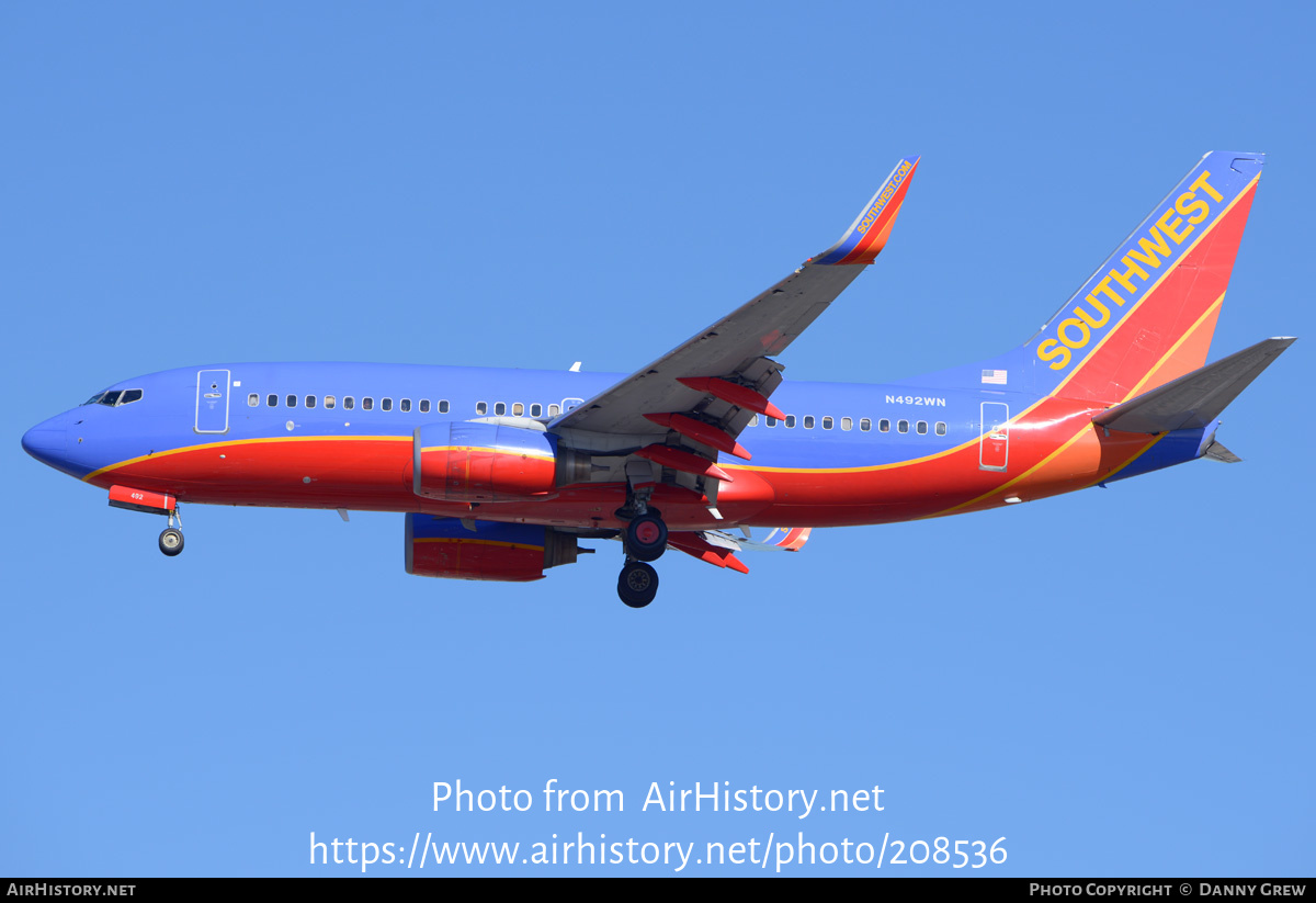 Aircraft Photo of N492WN | Boeing 737-7H4 | Southwest Airlines | AirHistory.net #208536