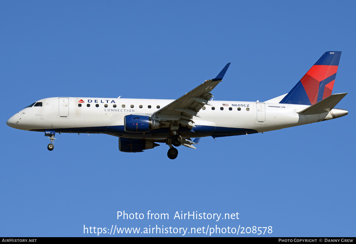 Aircraft Photo of N605CZ | Embraer 175LR (ERJ-170-200LR) | Delta Connection | AirHistory.net #208578