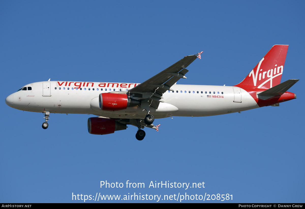 Aircraft Photo of N843VA | Airbus A320-214 | Virgin America | AirHistory.net #208581