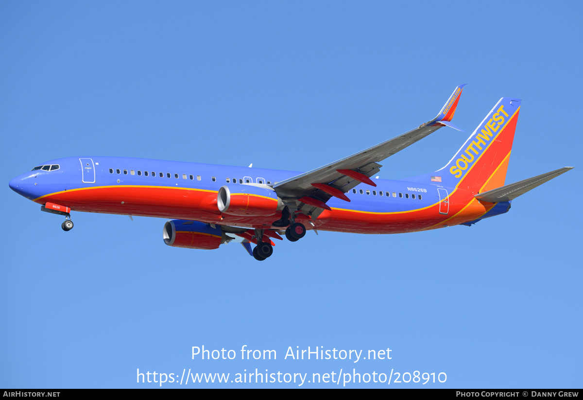 Aircraft Photo of N8626B | Boeing 737-8H4 | Southwest Airlines | AirHistory.net #208910