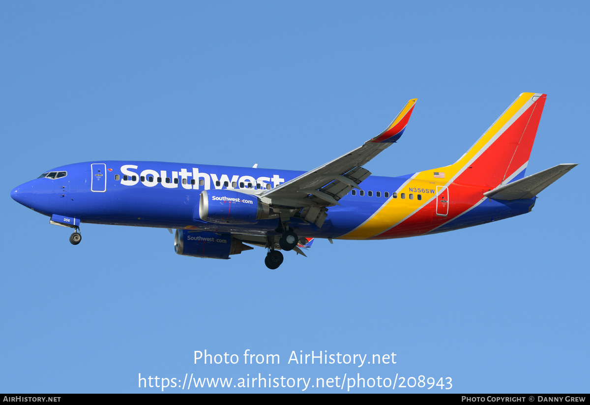 Aircraft Photo of N356SW | Boeing 737-3H4 | Southwest Airlines | AirHistory.net #208943