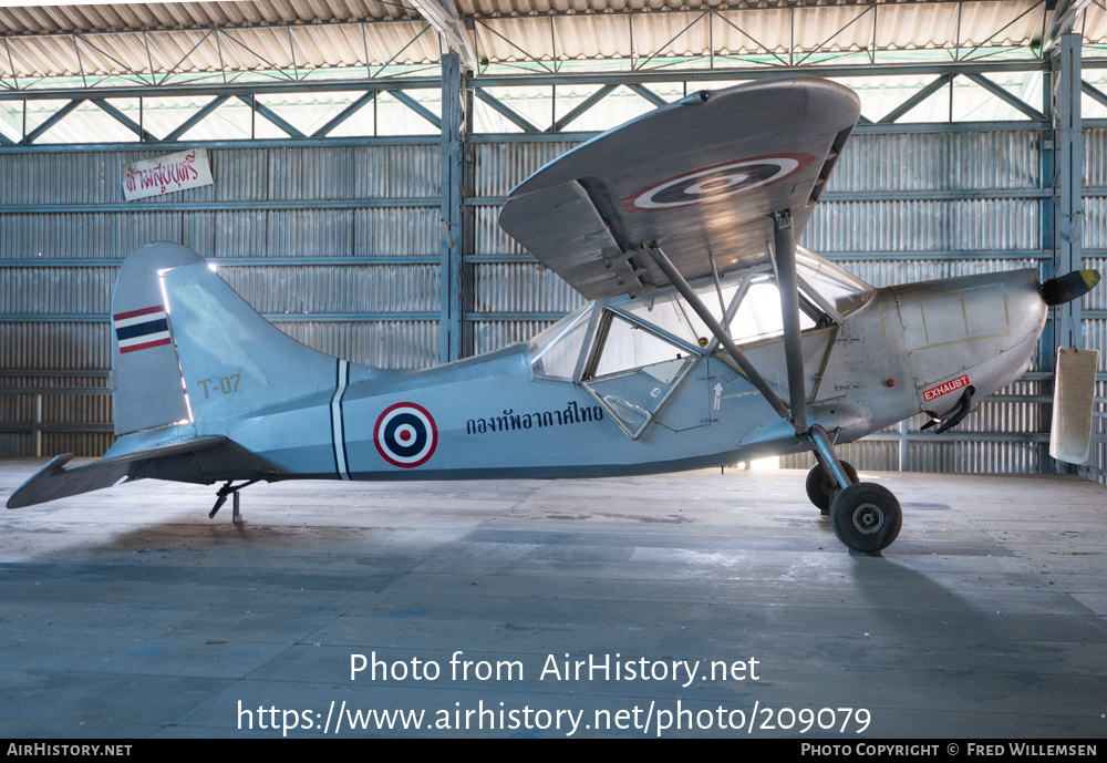 Aircraft Photo of T-07 | Stinson L-5E Sentinel | Thailand - Air Force | AirHistory.net #209079