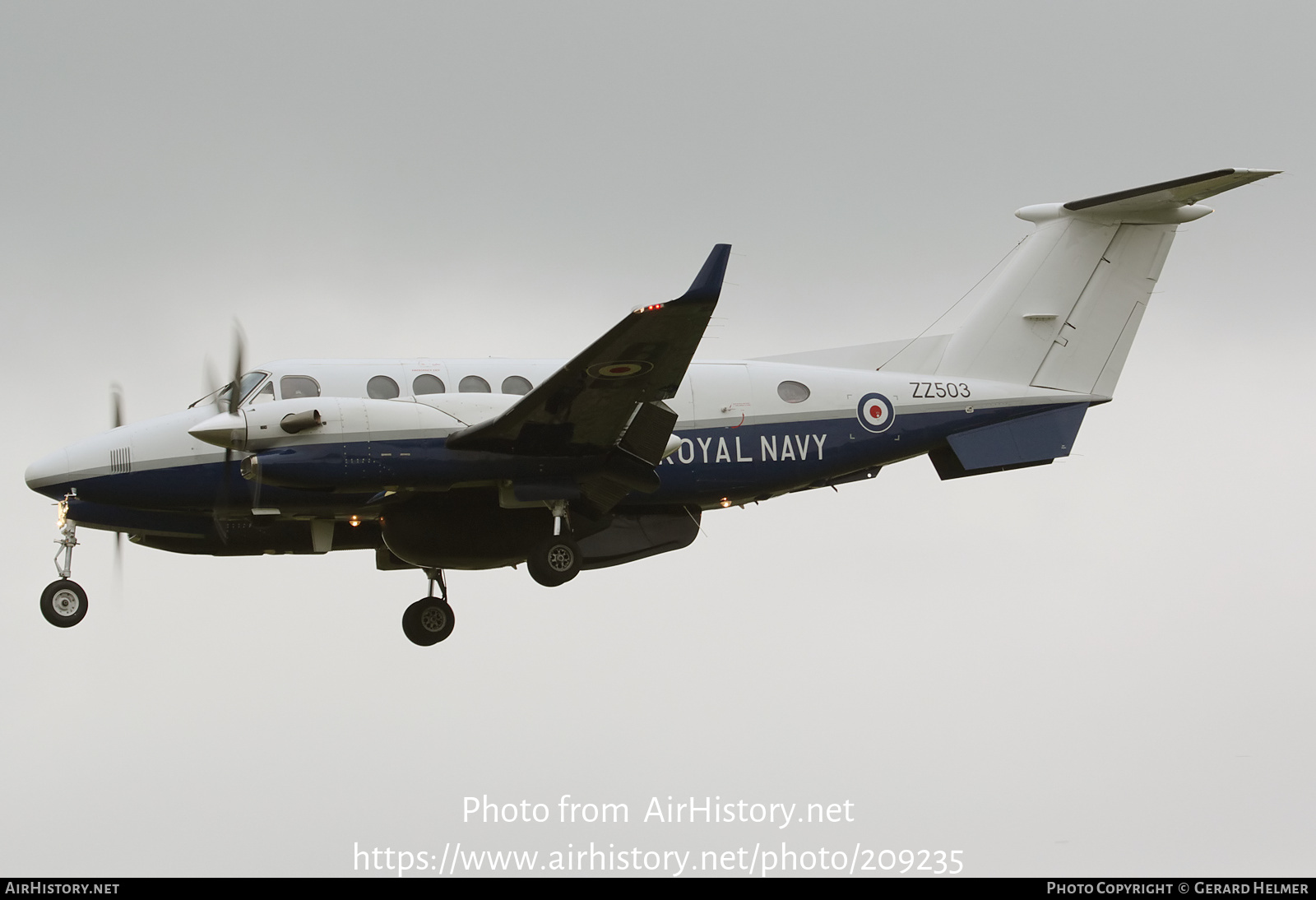 Aircraft Photo of ZZ503 | Hawker Beechcraft 350CER Avenger T1 (300C) | UK - Navy | AirHistory.net #209235