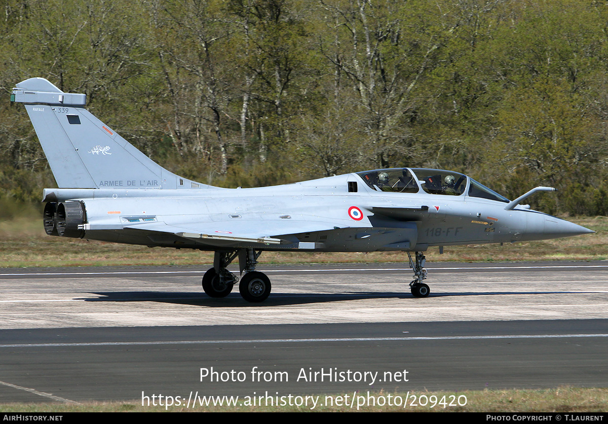 Aircraft Photo of 339 | Dassault Rafale B | France - Air Force | AirHistory.net #209420