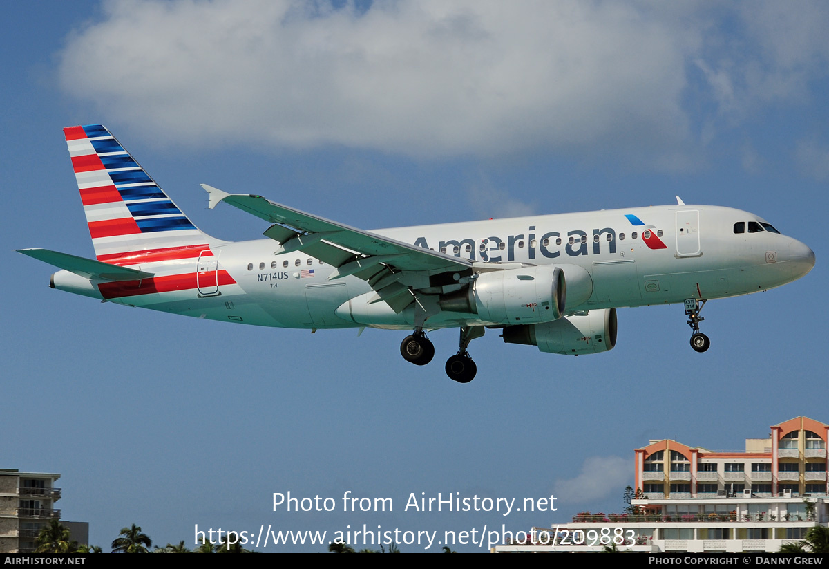 Aircraft Photo of N714US | Airbus A319-112 | American Airlines | AirHistory.net #209883