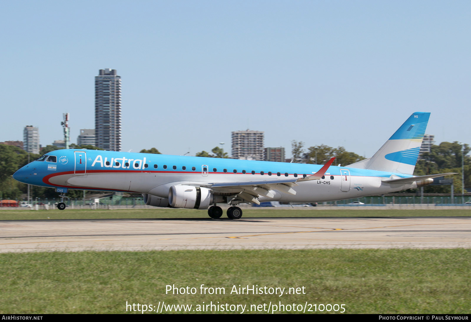 Aircraft Photo of LV-CHS | Embraer 190AR (ERJ-190-100IGW) | Austral Líneas Aéreas | AirHistory.net #210005