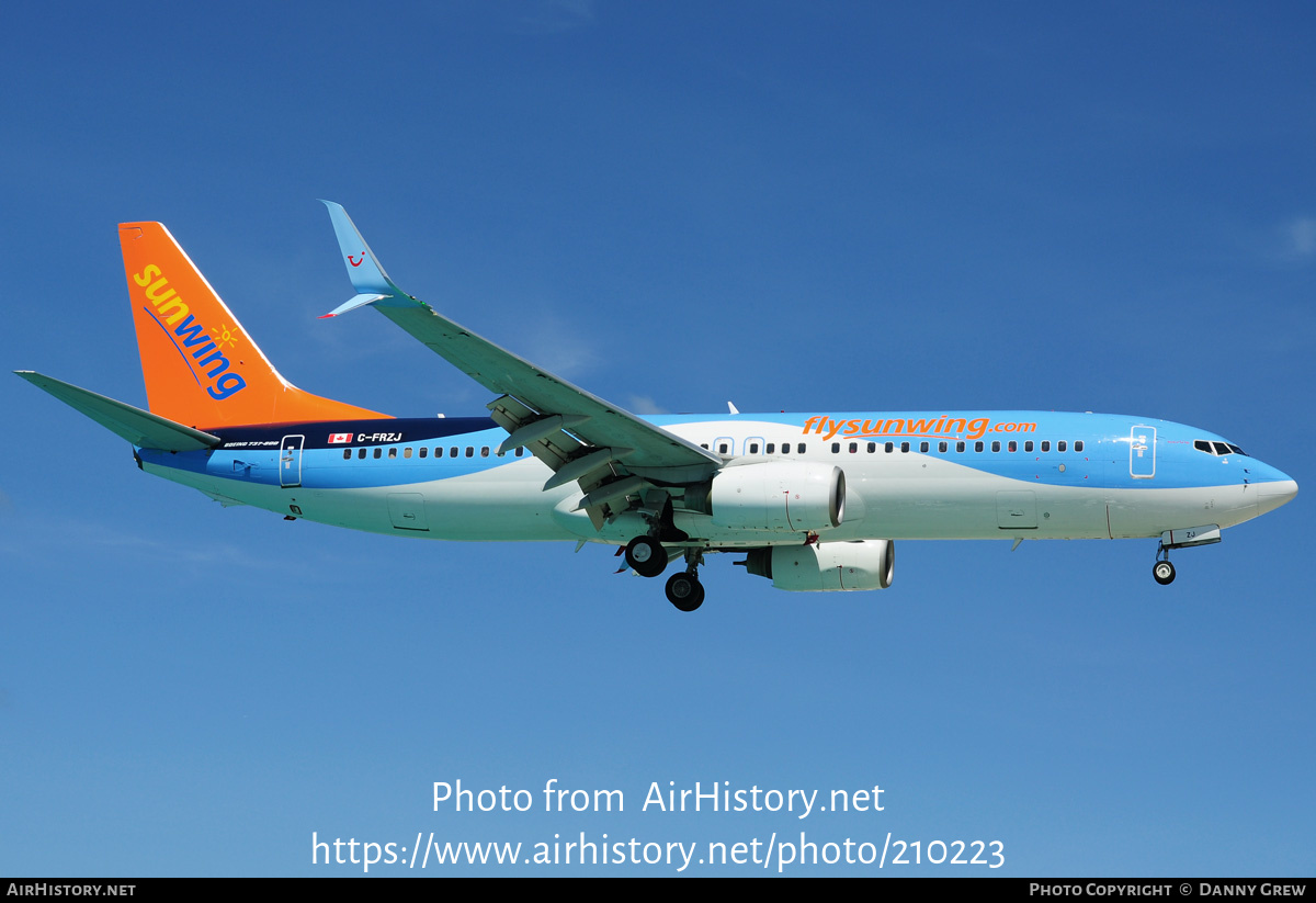 Aircraft Photo of C-FRZJ | Boeing 737-8K5 | Sunwing Airlines | AirHistory.net #210223