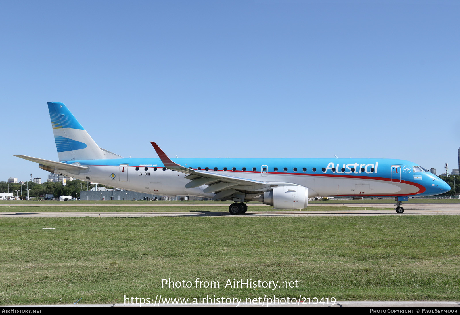 Aircraft Photo of LV-CIH | Embraer 190AR (ERJ-190-100IGW) | Austral Líneas Aéreas | AirHistory.net #210419