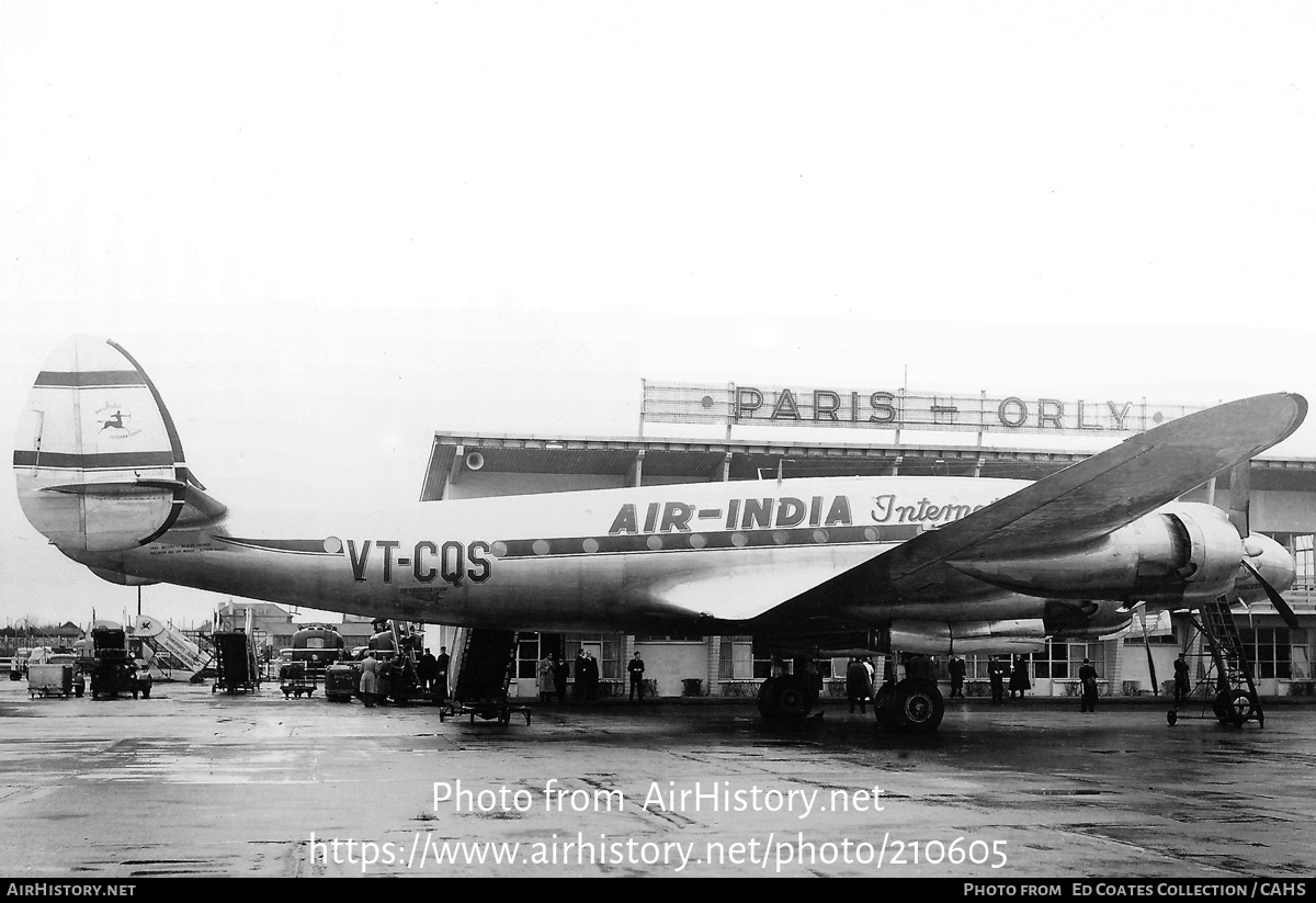 Aircraft Photo of VT-CQS | Lockheed L-749 Constellation | Air India International | AirHistory.net #210605