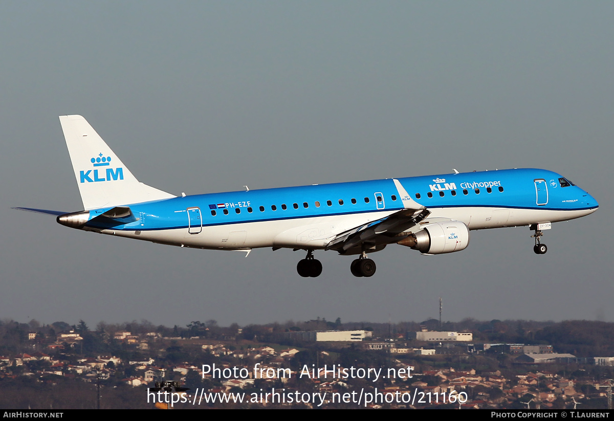 Aircraft Photo of PH-EZF | Embraer 190STD (ERJ-190-100STD) | KLM Cityhopper | AirHistory.net #211160