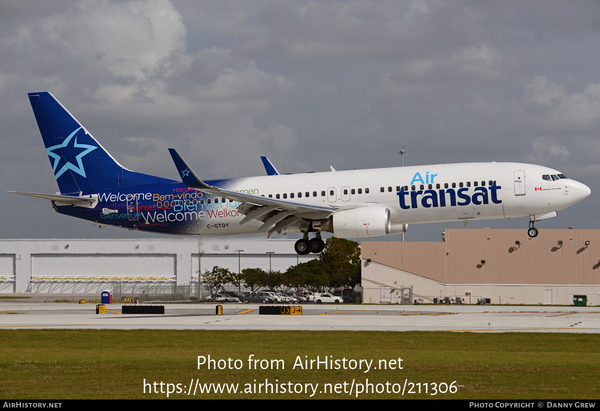 Aircraft Photo of C-GTQY | Boeing 737-8Q8 | Air Transat | AirHistory.net #211306