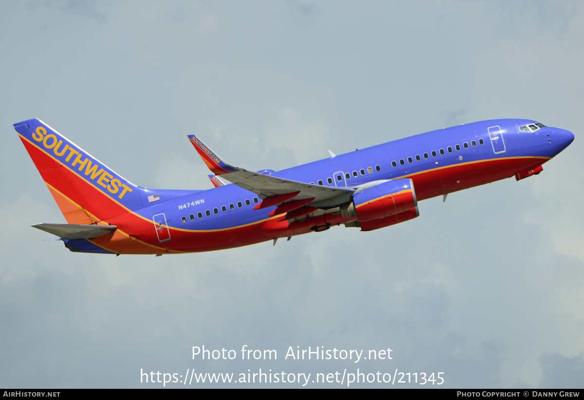 Aircraft Photo of N474WN | Boeing 737-7H4 | Southwest Airlines | AirHistory.net #211345