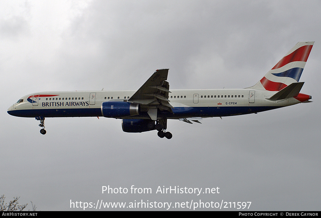 Aircraft Photo of G-CPEM | Boeing 757-236 | British Airways | AirHistory.net #211597