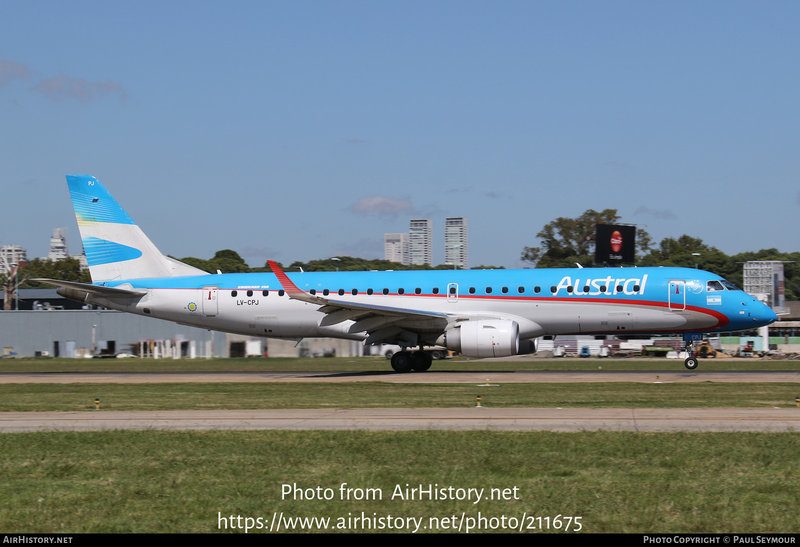 Aircraft Photo of LV-CPJ | Embraer 190AR (ERJ-190-100IGW) | Austral Líneas Aéreas | AirHistory.net #211675