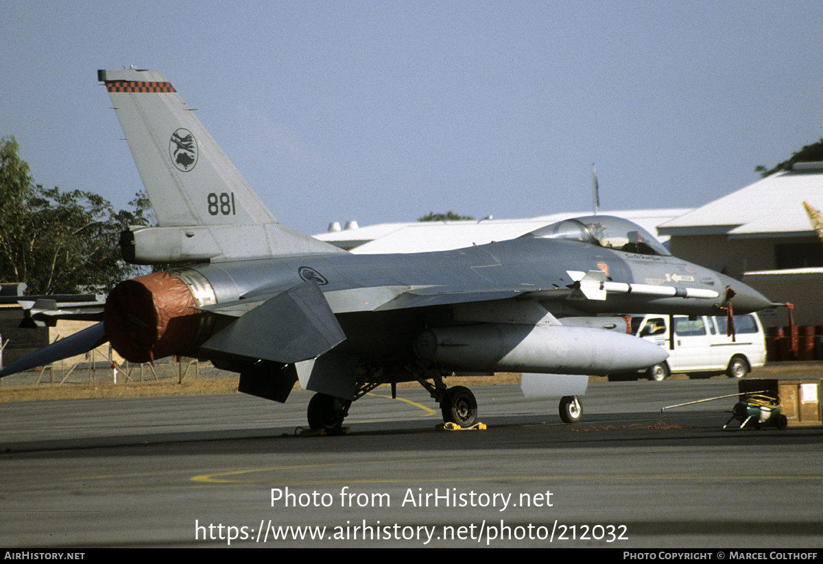 Aircraft Photo of 881 | General Dynamics F-16A Fighting Falcon | Singapore - Air Force | AirHistory.net #212032