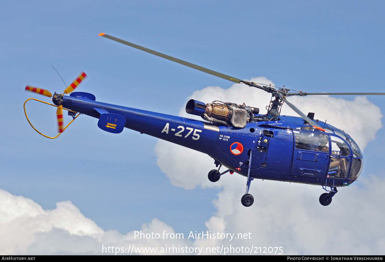 Aircraft Photo of A-275 | Sud SA-316B Alouette III | Netherlands - Air Force | AirHistory.net #212075