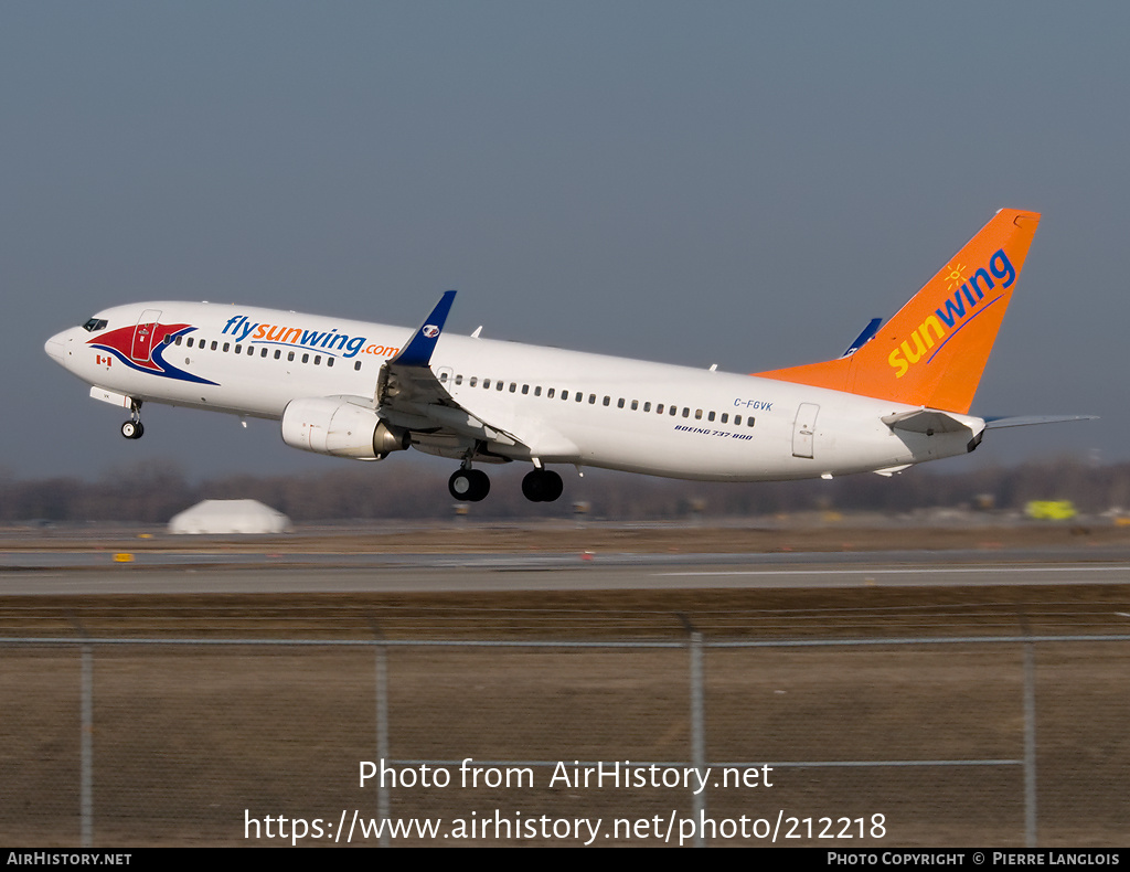 Aircraft Photo of C-FGVK | Boeing 737-86N | Sunwing Airlines | AirHistory.net #212218