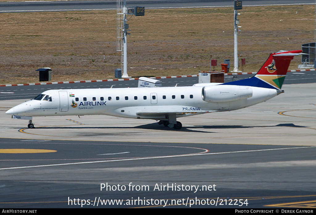 Aircraft Photo of ZS-SNW | Embraer ERJ-135LR (EMB-135LR) | Airlink | AirHistory.net #212254