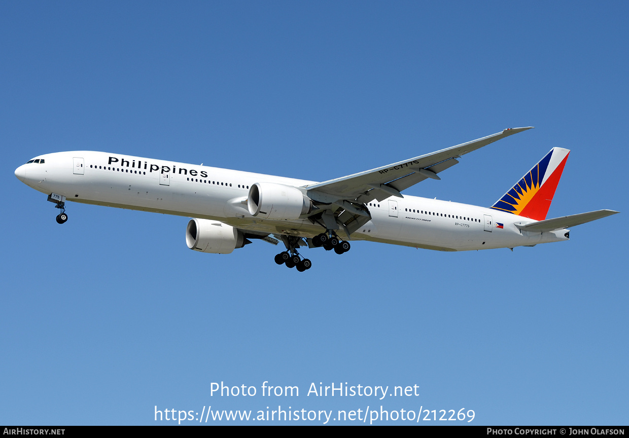 Aircraft Photo of RP-C7775 | Boeing 777-3F6/ER | Philippine Airlines | AirHistory.net #212269