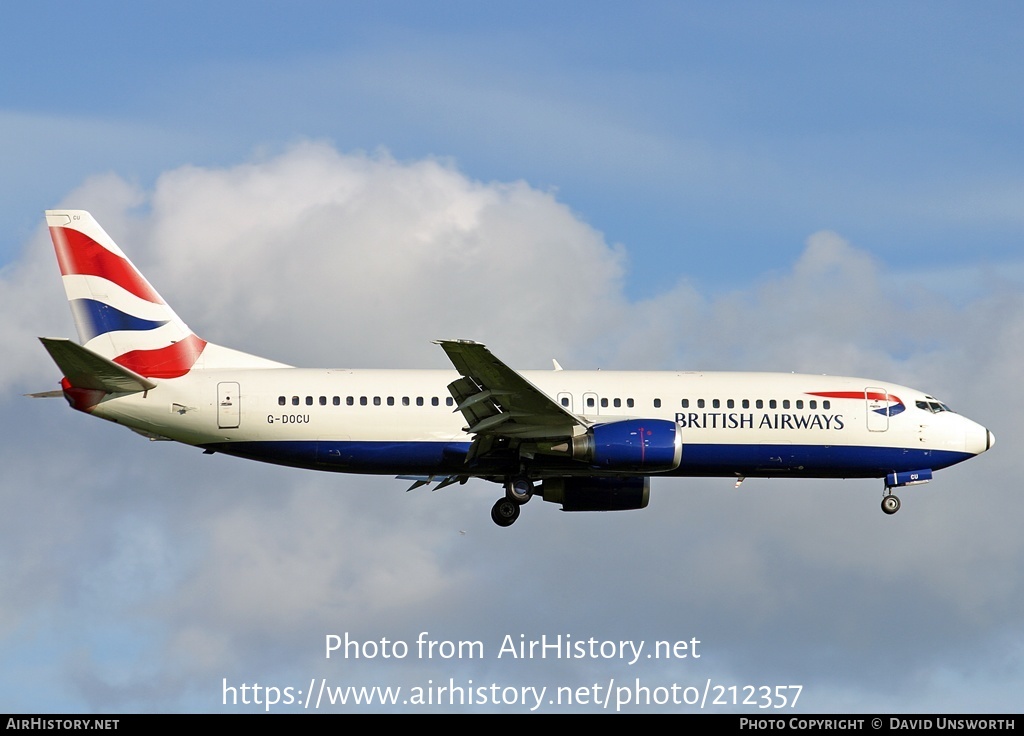 Aircraft Photo of G-DOCU | Boeing 737-436 | British Airways | AirHistory.net #212357