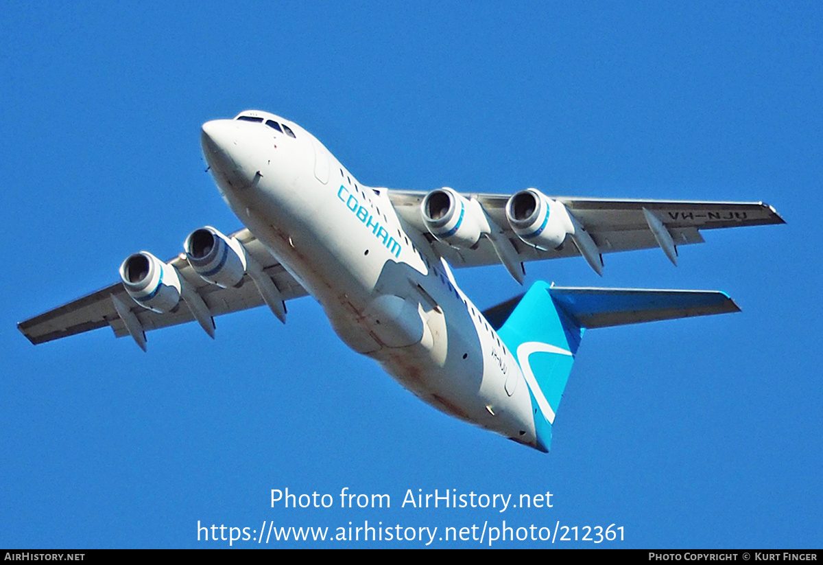 Aircraft Photo of VH-NJU | BAE Systems Avro 146-RJ85 | Cobham Aviation Services | AirHistory.net #212361