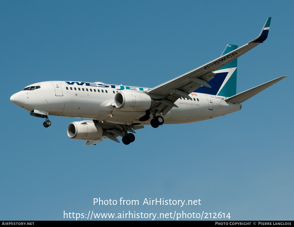 Aircraft Photo of C-GWCN | Boeing 737-7CT | WestJet | AirHistory.net #212614