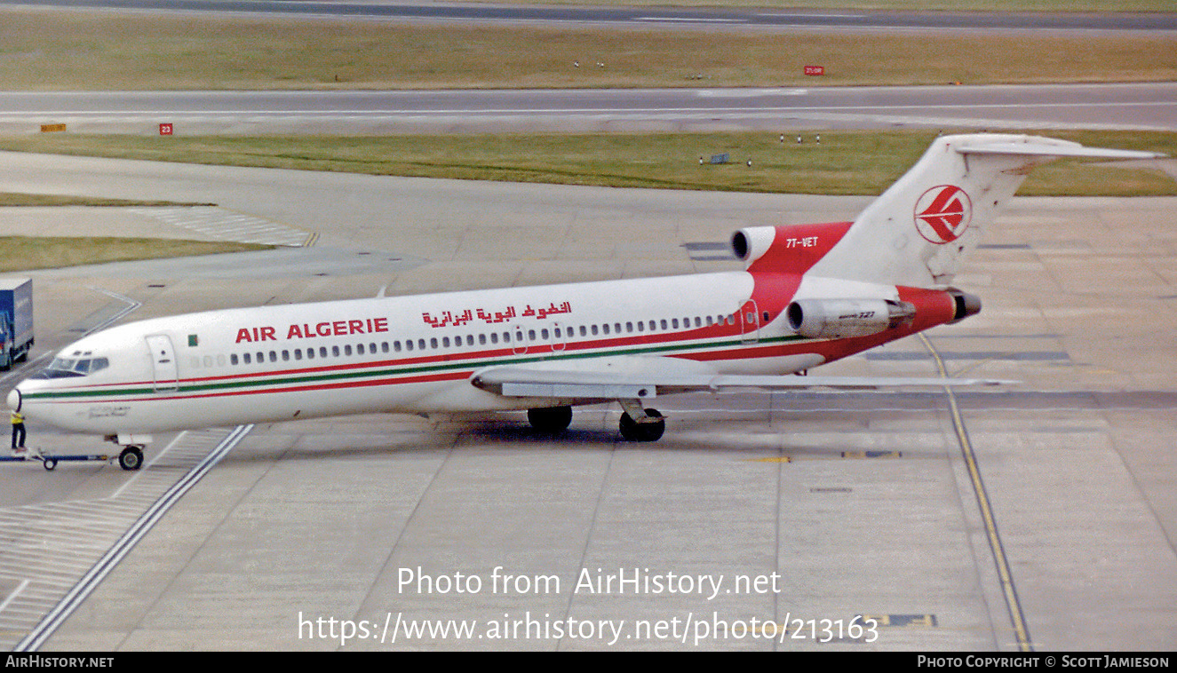 Aircraft Photo of 7T-VET | Boeing 727-2D6/Adv | Air Algérie | AirHistory.net #213163