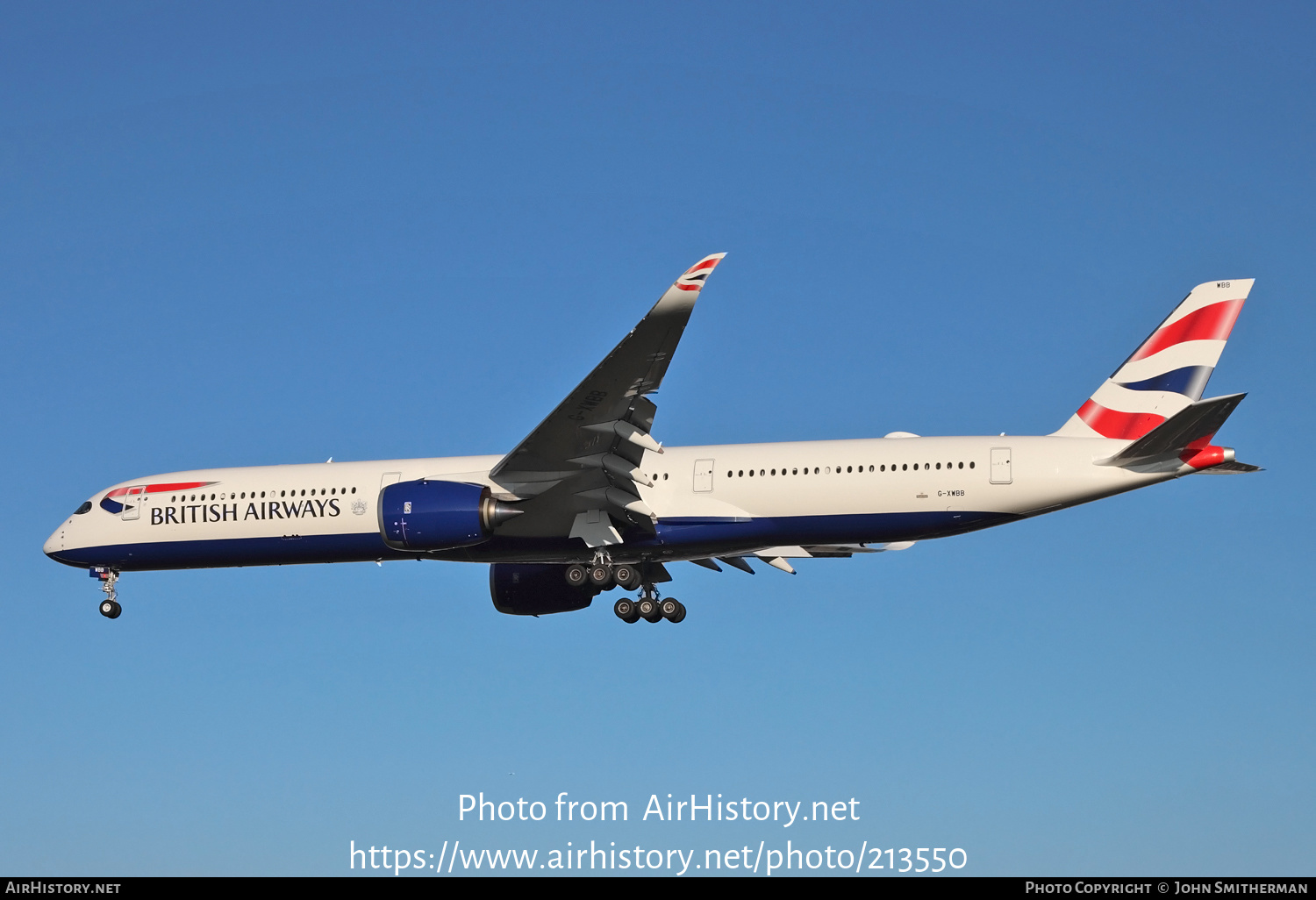 Aircraft Photo of G-XWBB | Airbus A350-1041 | British Airways | AirHistory.net #213550