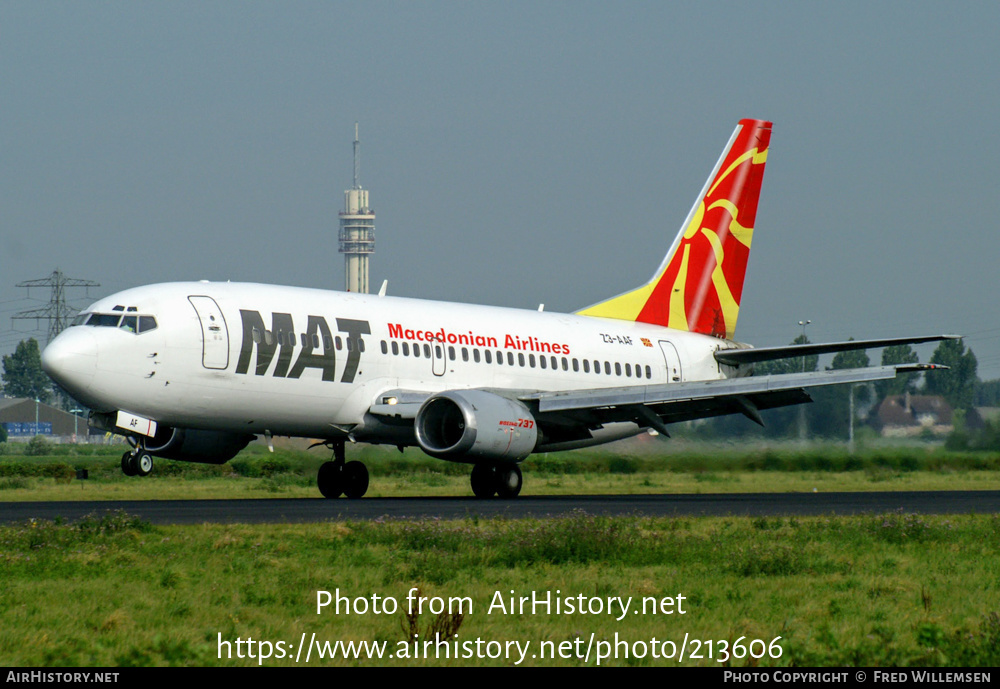 Aircraft Photo of Z3-AAF | Boeing 737-3B7 | MAT - Macedonian Airlines | AirHistory.net #213606