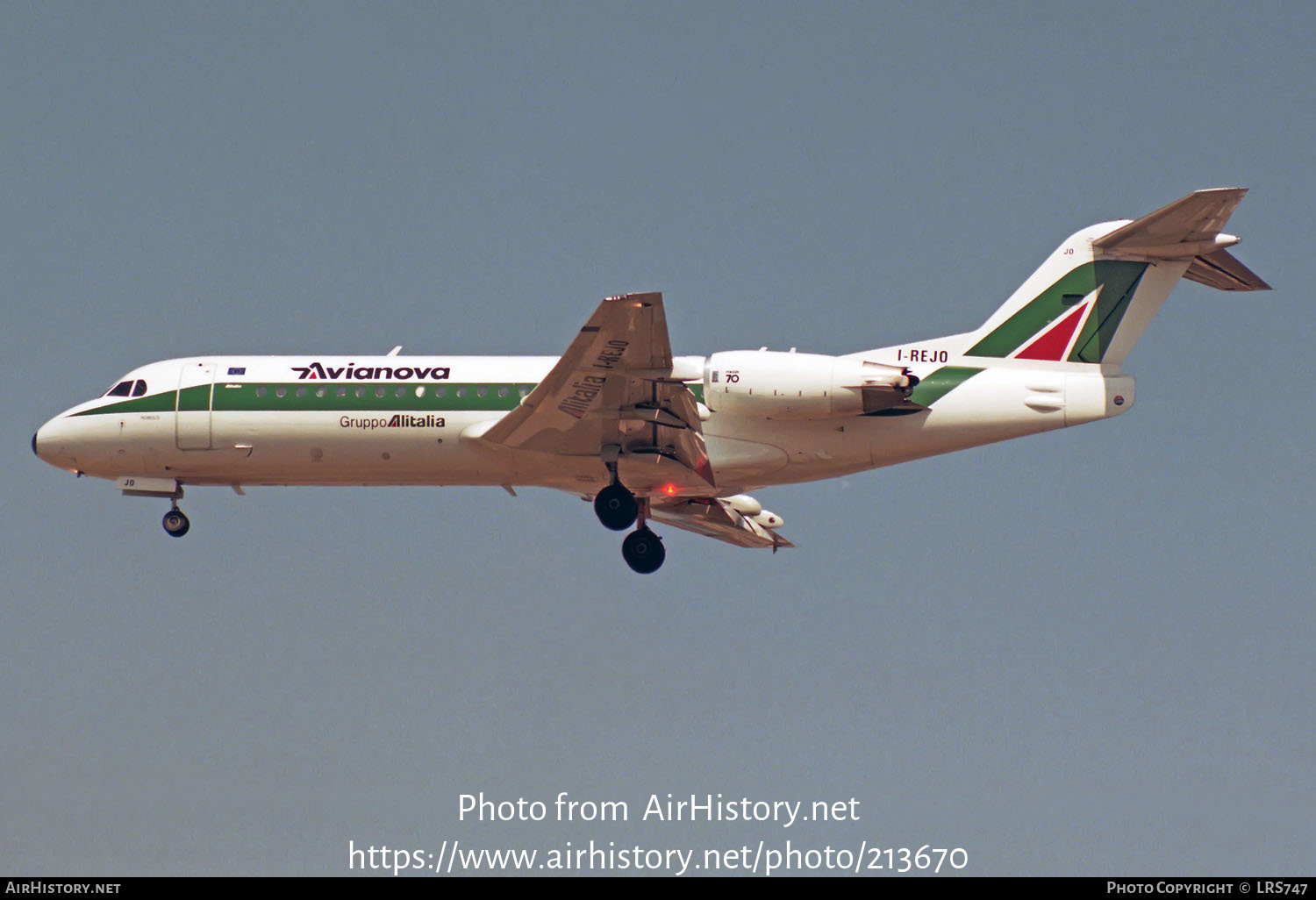 Aircraft Photo of I-REJO | Fokker 70 (F28-0070) | Avianova | AirHistory.net #213670