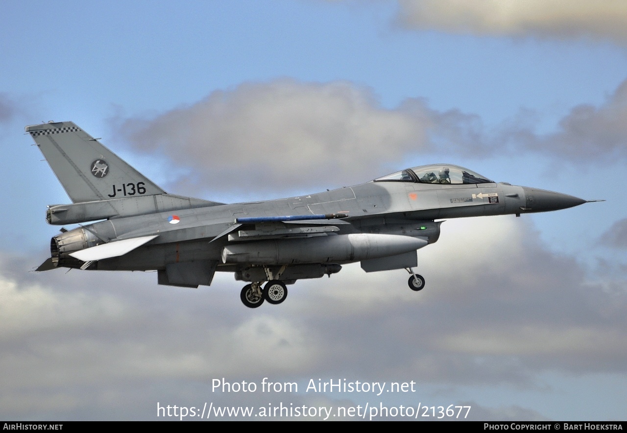 Aircraft Photo of J-136 | General Dynamics F-16AM Fighting Falcon | Netherlands - Air Force | AirHistory.net #213677