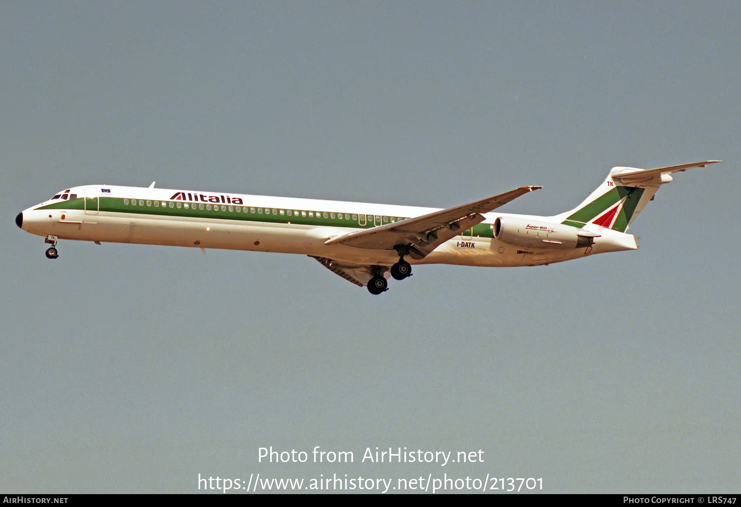 Aircraft Photo of I-DATK | McDonnell Douglas MD-82 (DC-9-82) | Alitalia | AirHistory.net #213701