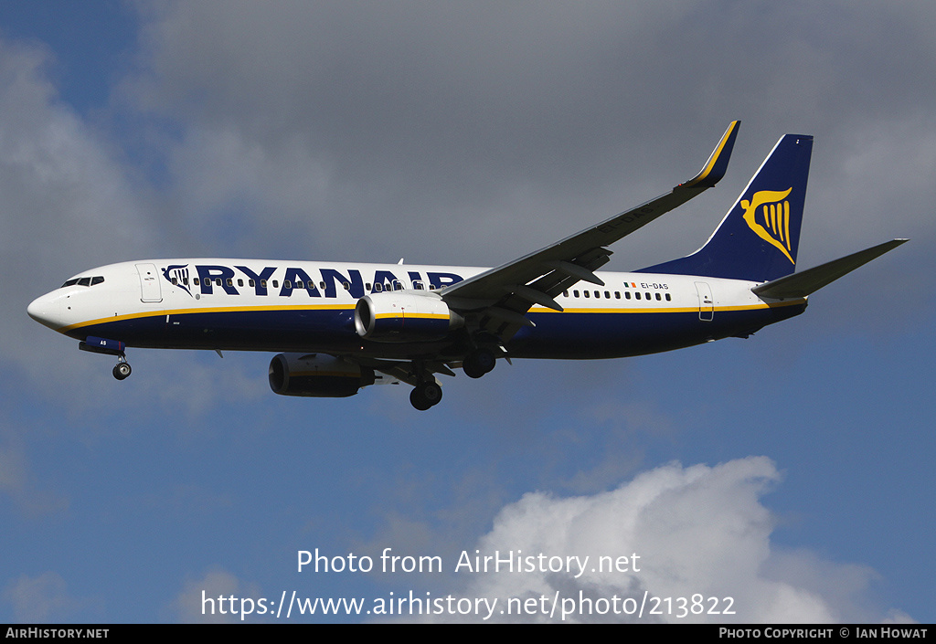 Aircraft Photo of EI-DAS | Boeing 737-8AS | Ryanair | AirHistory.net #213822