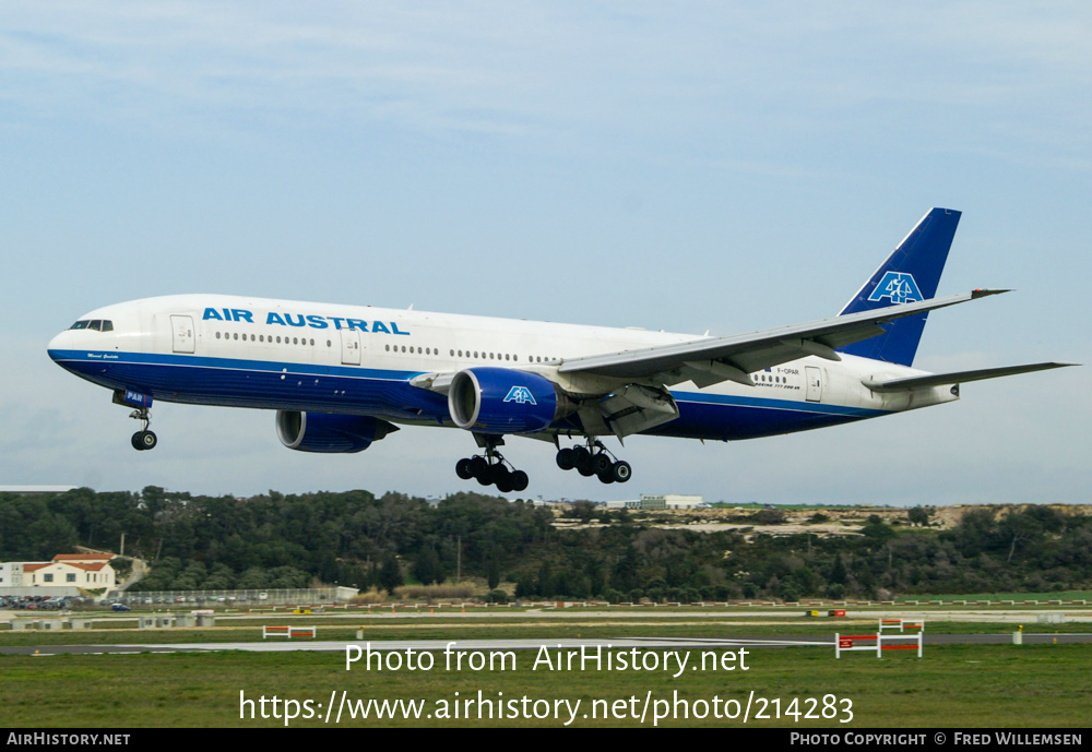 Aircraft Photo of F-OPAR | Boeing 777-2Q8/ER | Air Austral | AirHistory.net #214283