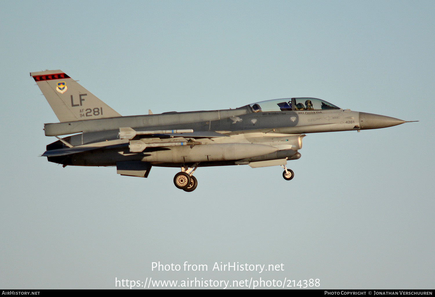 Aircraft Photo of 94-0281 / AF94-281 | Lockheed Martin F-16D Fighting Falcon | USA - Air Force | AirHistory.net #214388