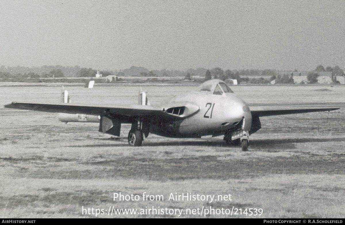 Aircraft Photo of WA347 | De Havilland D.H. 100 Vampire FB5 | UK - Air Force | AirHistory.net #214539