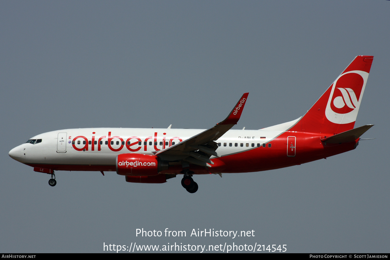 Aircraft Photo of D-ABLE | Boeing 737-76J | Air Berlin | AirHistory.net #214545