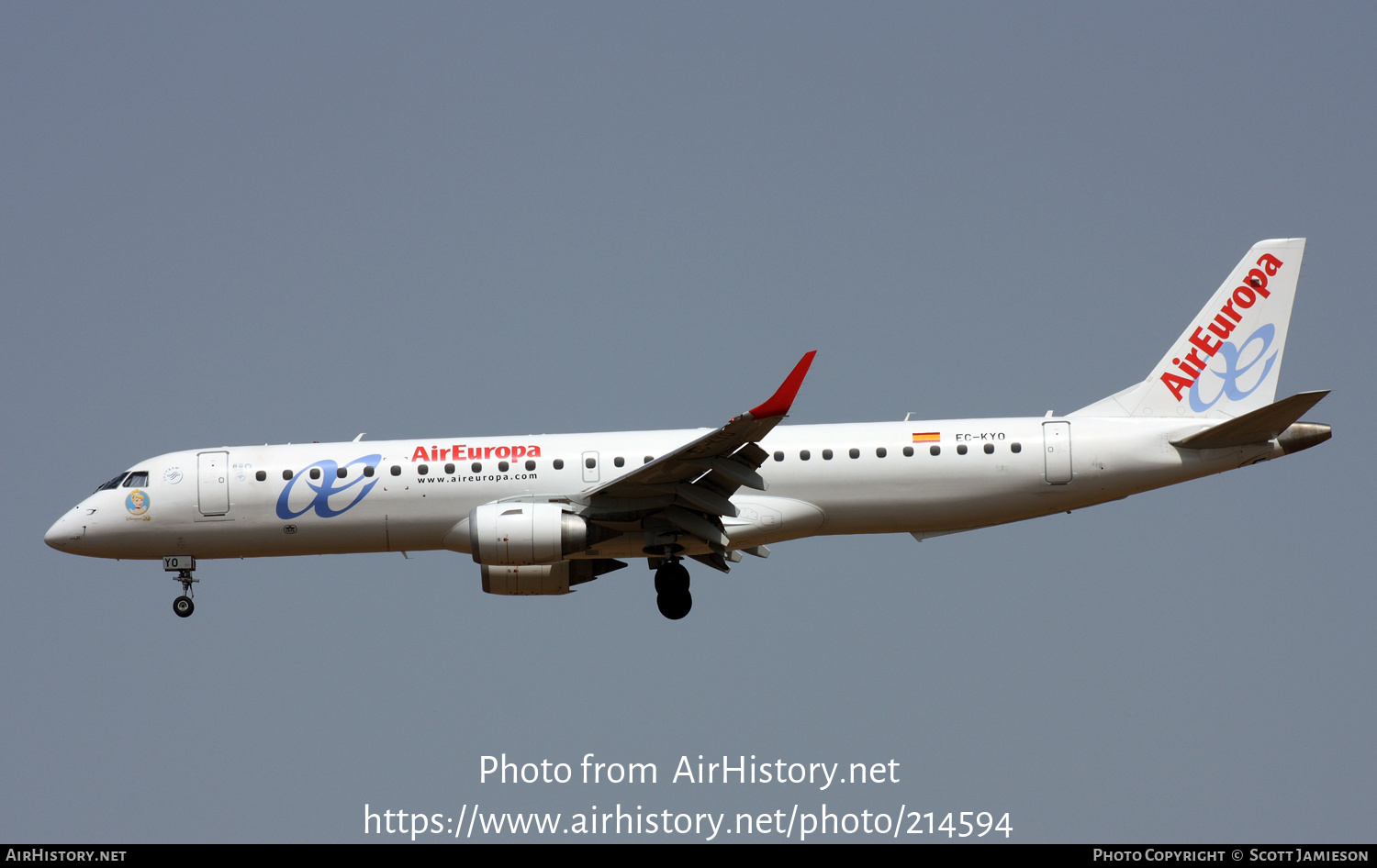 Aircraft Photo of EC-KYO | Embraer 195SR (ERJ-190-200SR) | Air Europa | AirHistory.net #214594