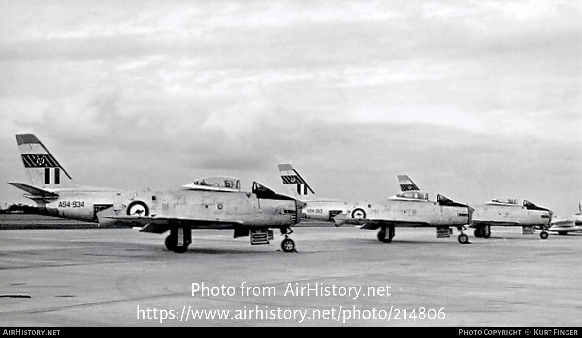 Aircraft Photo of A94-934 | Commonwealth CA-27 Sabre Mk31 | Australia - Air Force | AirHistory.net #214806