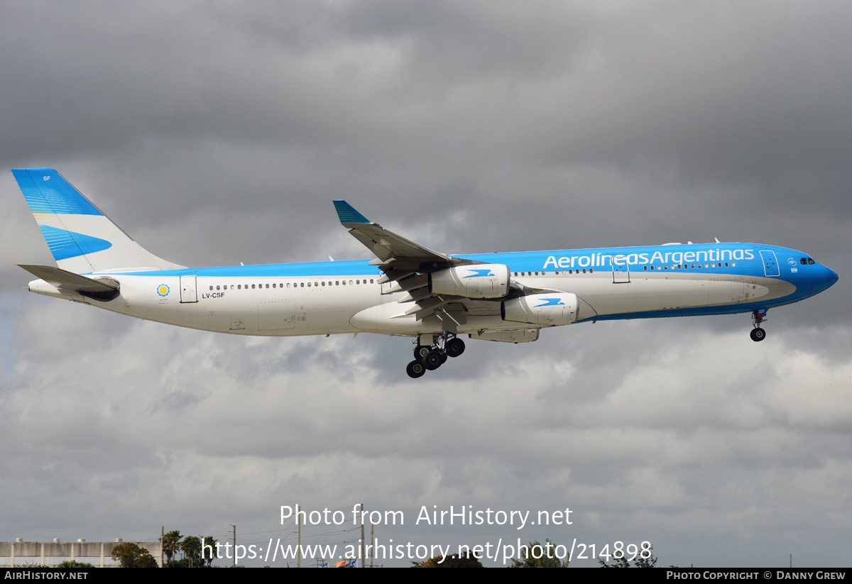 Aircraft Photo of LV-CSF | Airbus A340-313 | Aerolíneas Argentinas | AirHistory.net #214898