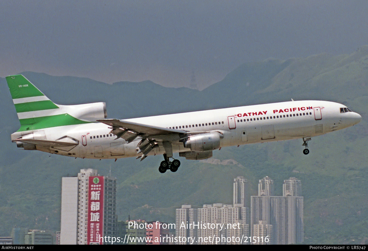 Aircraft Photo of VR-HOK | Lockheed L-1011-385-1 TriStar 1 | Cathay Pacific Airways | AirHistory.net #215116