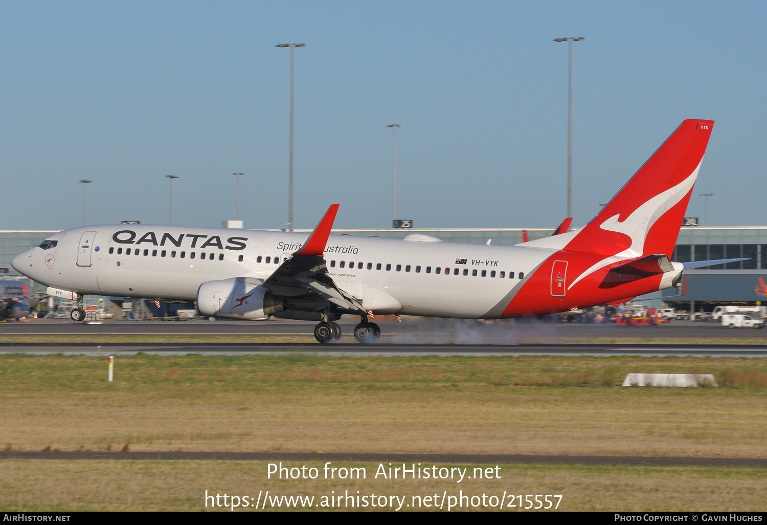 Aircraft Photo of VH-VYK | Boeing 737-838 | Qantas | AirHistory.net #215557