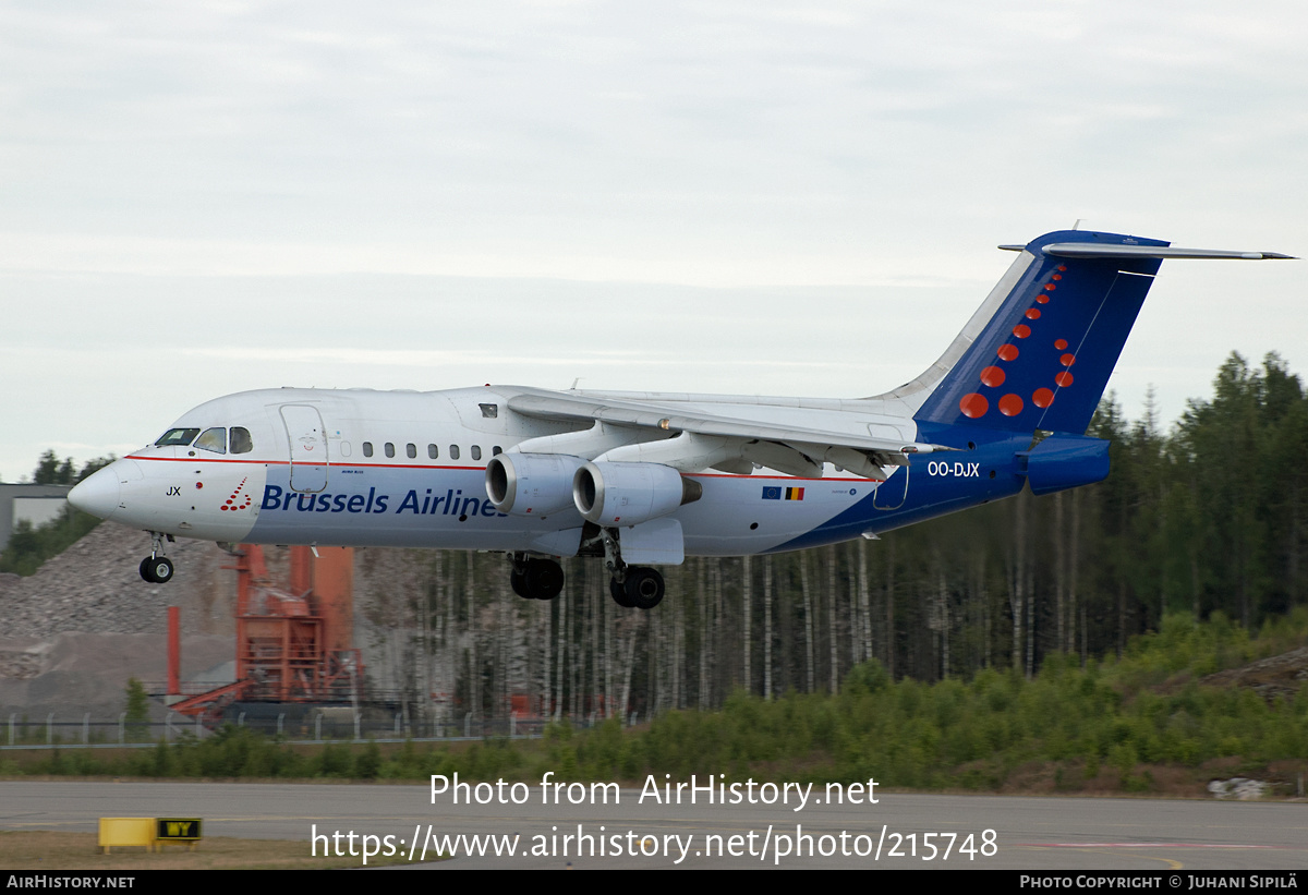 Aircraft Photo of OO-DJX | British Aerospace Avro 146-RJ85 | Brussels Airlines | AirHistory.net #215748