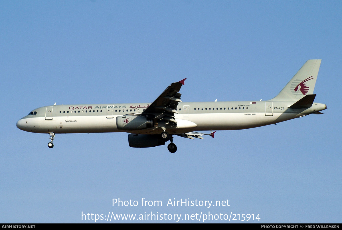 Aircraft Photo of A7-ADT | Airbus A321-231 | Qatar Airways | AirHistory.net #215914