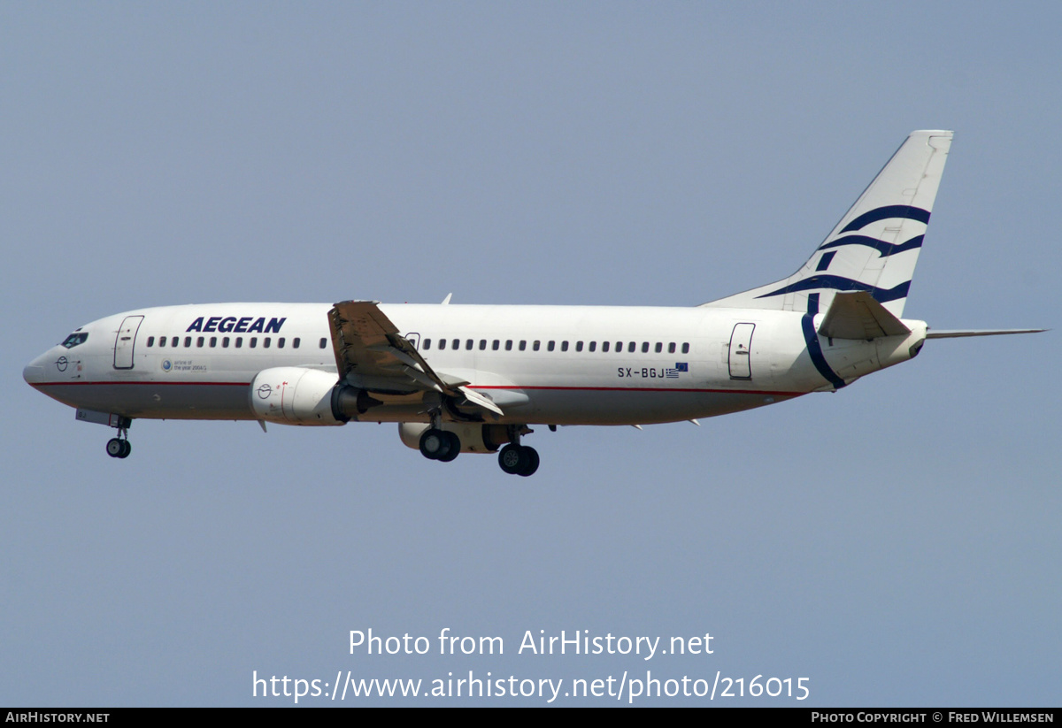 Aircraft Photo of SX-BGJ | Boeing 737-4S3 | Aegean Airlines | AirHistory.net #216015