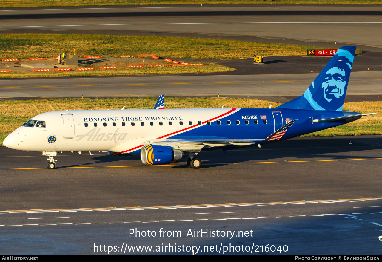 Aircraft Photo of N651QX | Embraer 175LR (ERJ-170-200LR) | Alaska Airlines | AirHistory.net #216040