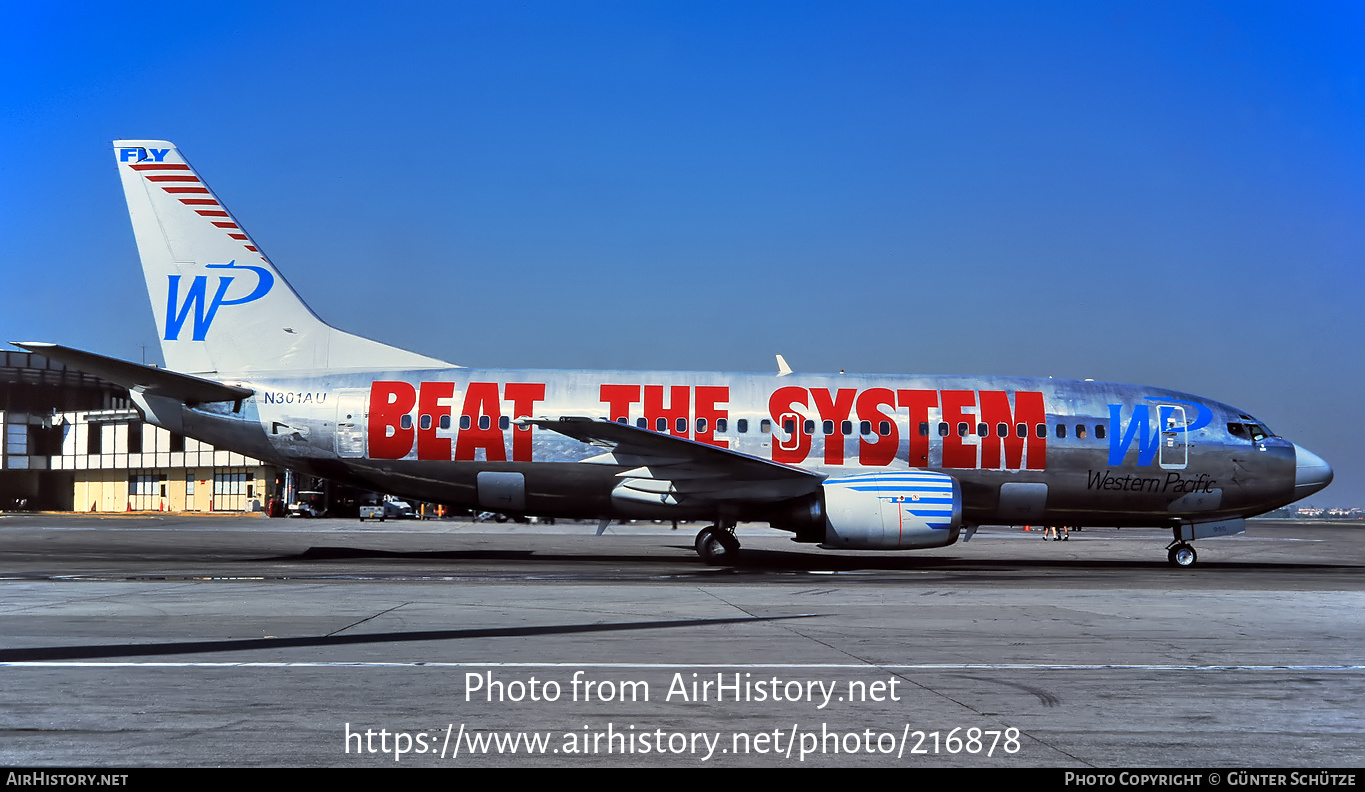 Aircraft Photo of N301AU | Boeing 737-301 | Western Pacific Airlines | AirHistory.net #216878